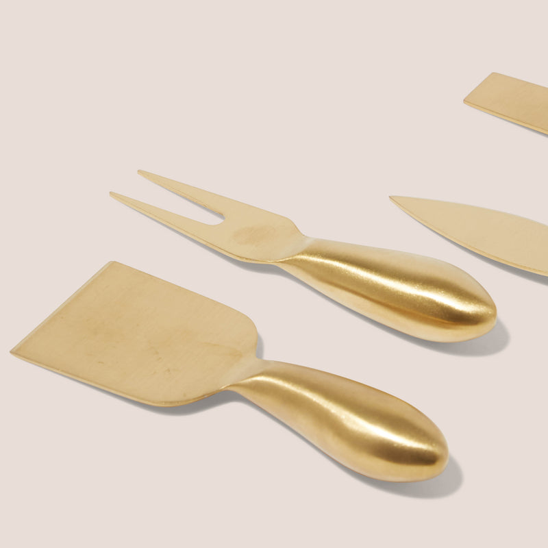 Gold Cheese Knives - Set of 4