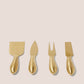 Gold Cheese Knives - Set of 4