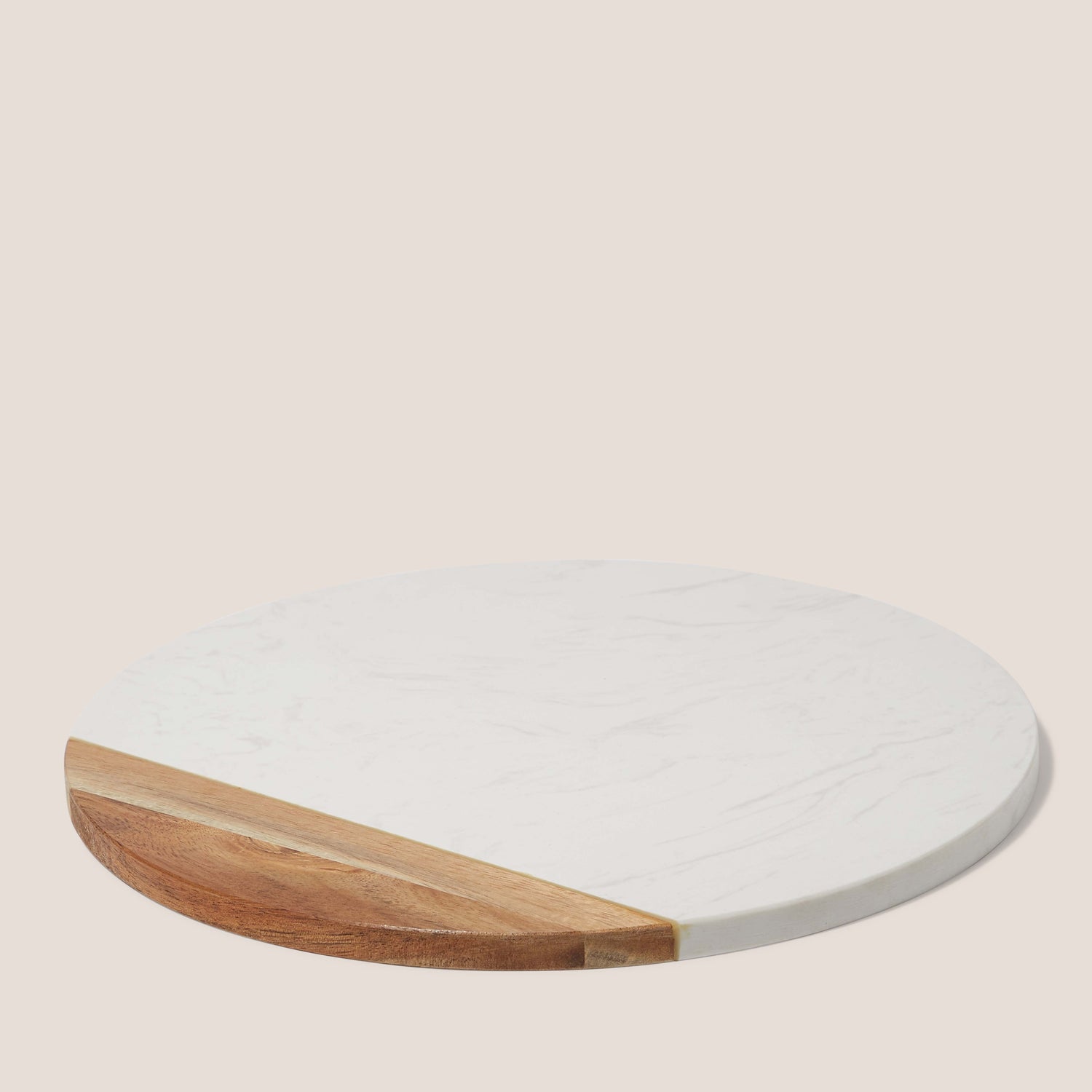 White Marble and Wood Board