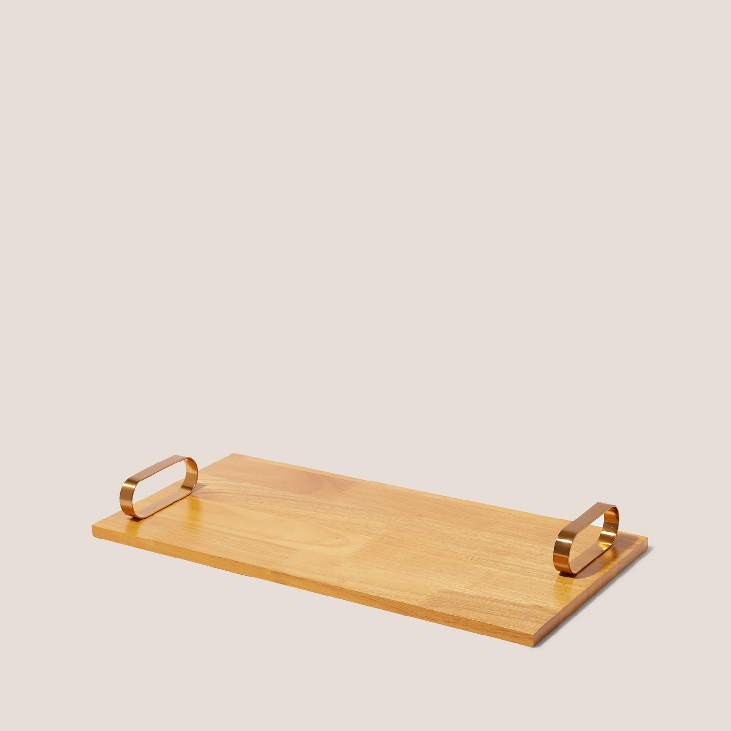 Wood Tray with Gold Handles