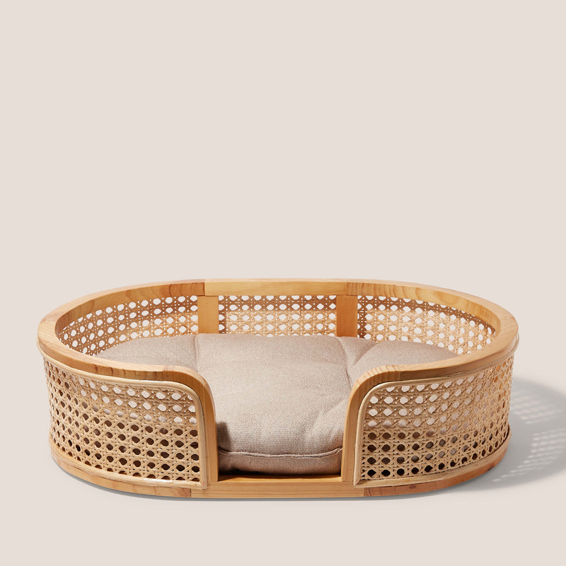 Rattan Pet Bed With Cushion