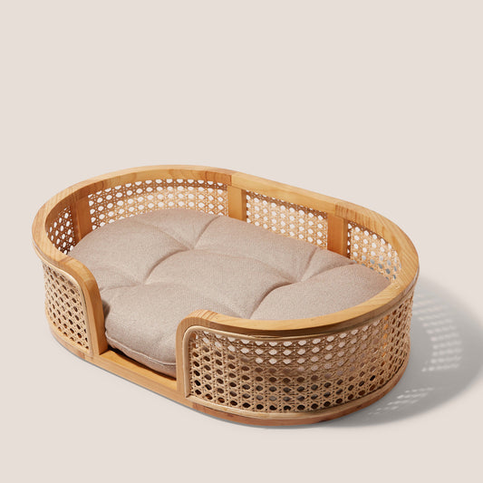 Rattan Pet Bed With Cushion