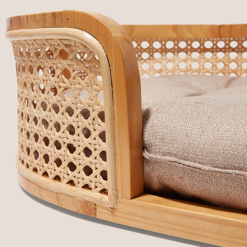 Rattan Pet Bed With Cushion