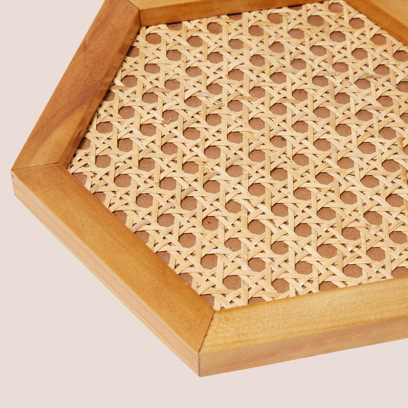 Hexagon Rattan Tray