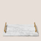 White Marble and Metal Handles