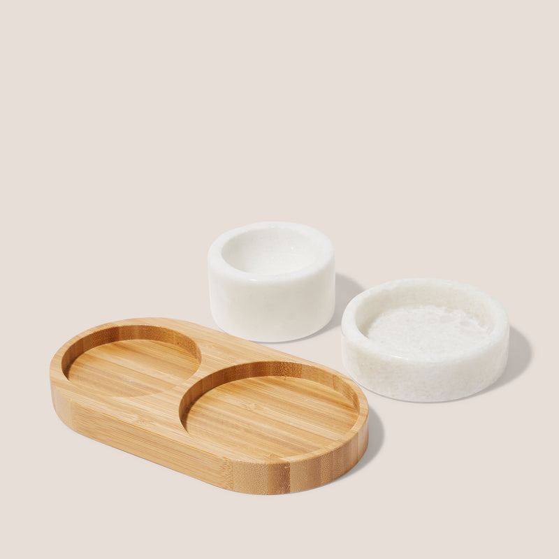 Dual Marble Salt and Pepper Cellar