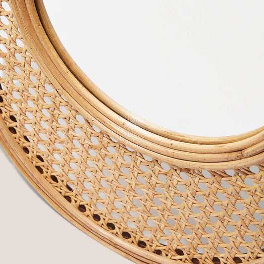 Rattan Sunburst Wall Mirror