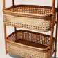 Rattan 3-Tier Storage Baskets with Handles